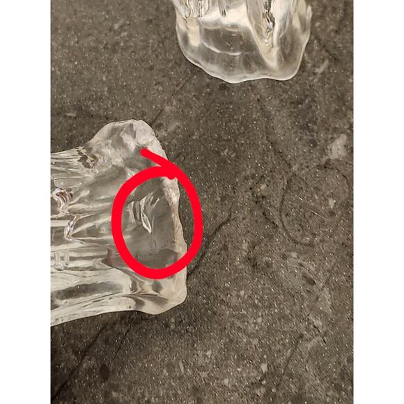 Glass Nativity Clear Crystal Glass Nativity Set 6 Pc Vintage Chip - Picture 8 of 9